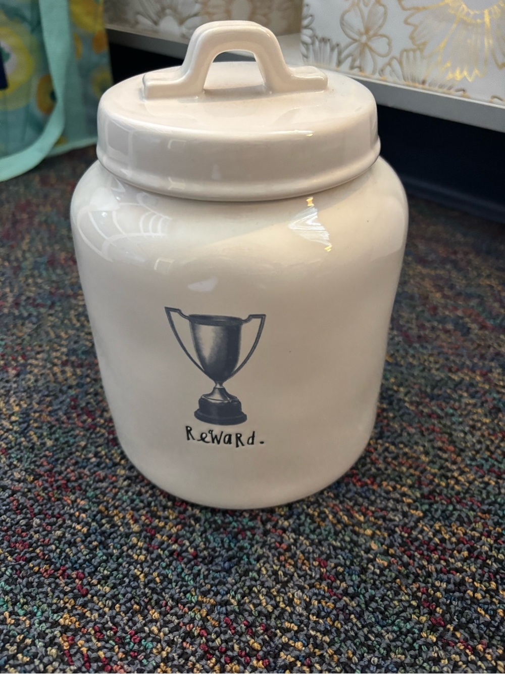 Rae Dunn White Ceramic Lid with Brand Stamp